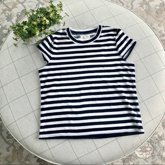{Madewell} Velvet Velour Striped Top - Picture 3 of 8